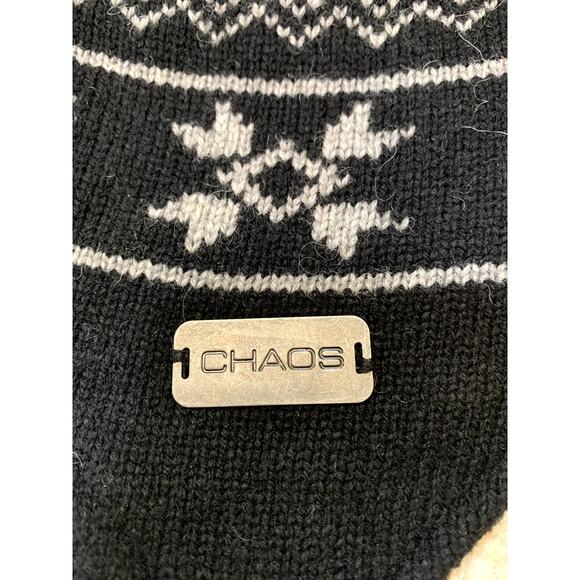 Chaos Hat Ski Winter Trapper Ear Flaps Knit Shell Fleece Interior Black Gray - Picture 7 of 8